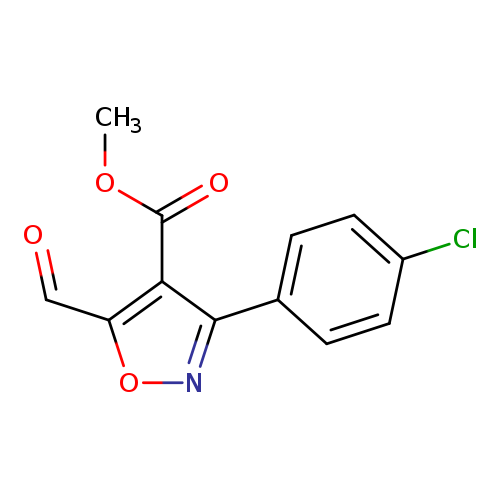 COC(=O)c1c(C=O)onc1c1ccc(cc1)Cl
