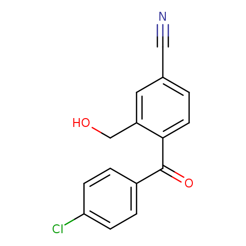 OCc1cc(C#N)ccc1C(=O)c1ccc(cc1)Cl