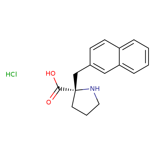 OC(=O)[C@]1(CCCN1)Cc1ccc2c(c1)cccc2.Cl