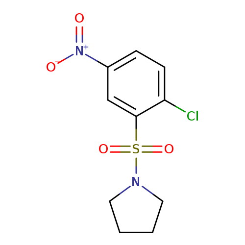 Clc1ccc(cc1S(=O)(=O)N1CCCC1)[N+](=O)[O-]