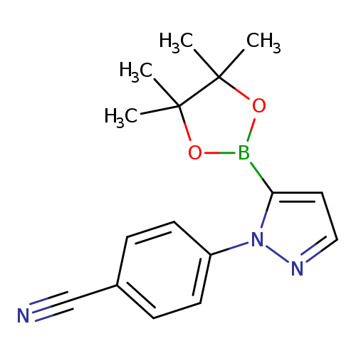 N#Cc1ccc(cc1)n1nccc1B1OC(C(O1)(C)C)(C)C