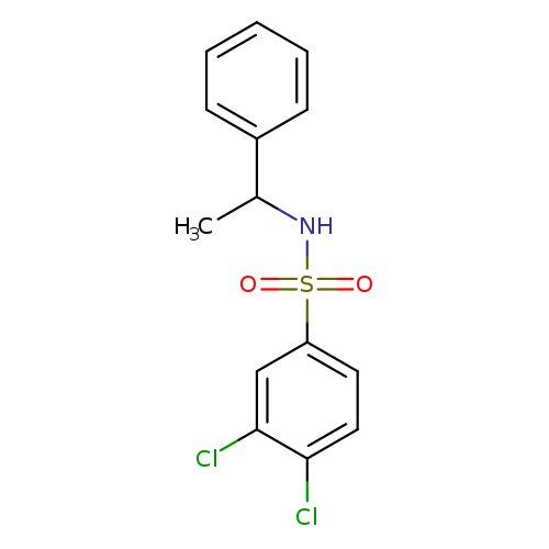 CC(c1ccccc1)NS(=O)(=O)c1ccc(c(c1)Cl)Cl