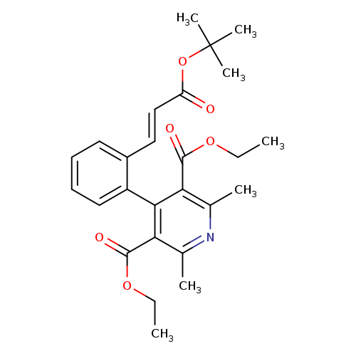 CCOC(=O)c1c(C)nc(c(c1c1ccccc1/C=C/C(=O)OC(C)(C)C)C(=O)OCC)C
