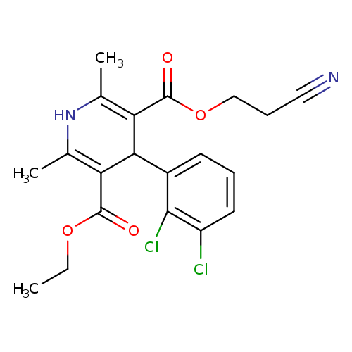 CC1=C(C(C(=C(N1)C)C(=O)OCC)c1cccc(c1Cl)Cl)C(=O)OCCC#N