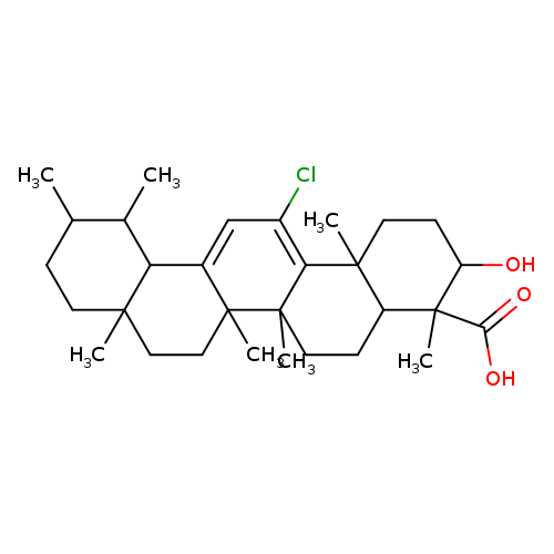 CC1CCC2(C(C1C)C1=CC(=C3C(C1(CC2)C)(C)CCC1C3(C)CCC(C1(C)C(=O)O)O)Cl)C