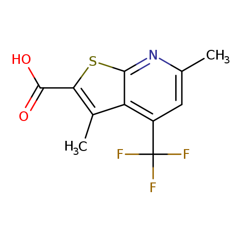 Cc1nc2sc(c(c2c(c1)C(F)(F)F)C)C(=O)O