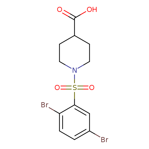 OC(=O)C1CCN(CC1)S(=O)(=O)c1cc(Br)ccc1Br