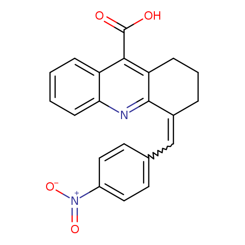 OC(=O)c1c2CCCC(=Cc3ccc(cc3)[N+](=O)[O-])c2nc2c1cccc2
