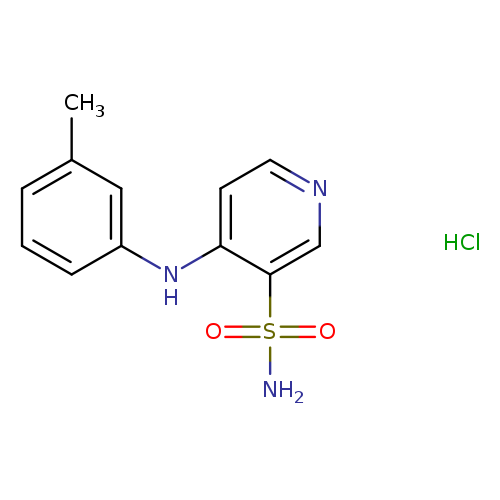Cc1cccc(c1)Nc1ccncc1S(=O)(=O)N.Cl