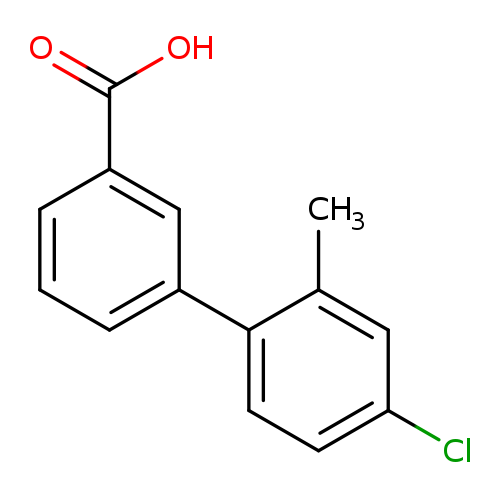 Clc1ccc(c(c1)C)c1cccc(c1)C(=O)O