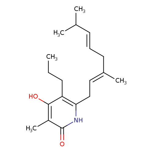 CCCc1c(C/C=C(/C/C=C/C(C)C)C)[nH]c(=O)c(c1O)C
