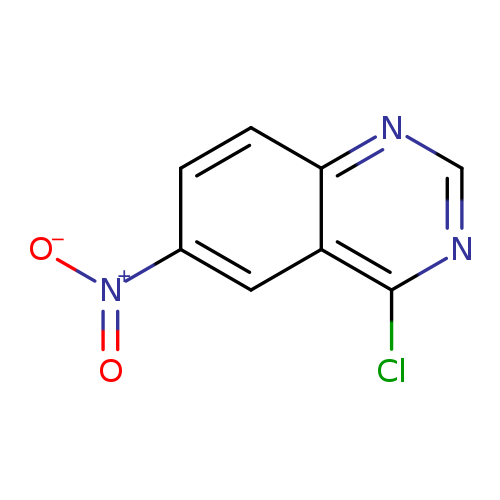 [O-][N+](=O)c1ccc2c(c1)c(Cl)ncn2