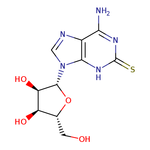 OC[C@H]1O[C@H]([C@@H]([C@@H]1O)O)n1cnc2c1[nH]c(=S)nc2N