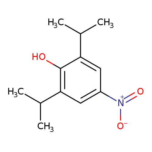 CC(c1cc(cc(c1O)C(C)C)[N+](=O)[O-])C