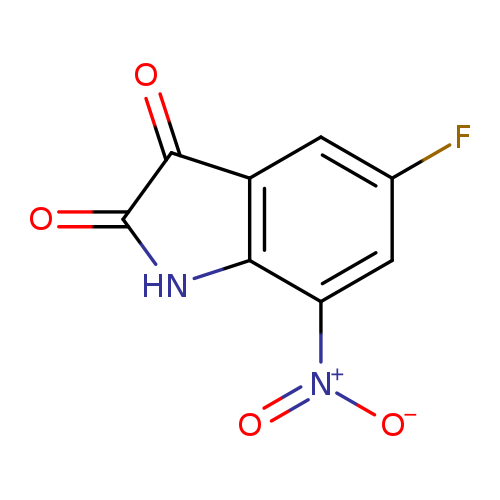 Fc1cc([N+](=O)[O-])c2c(c1)C(=O)C(=O)N2