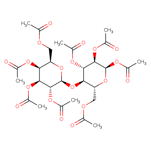CC(=O)OC[C@H]1O[C@H](OC(=O)C)[C@@H]([C@H]([C@@H]1O[C@@H]1O[C@H](COC(=O)C)[C@@H]([C@@H]([C@H]1OC(=O)C)OC(=O)C)OC(=O)C)OC(=O)C)OC(=O)C