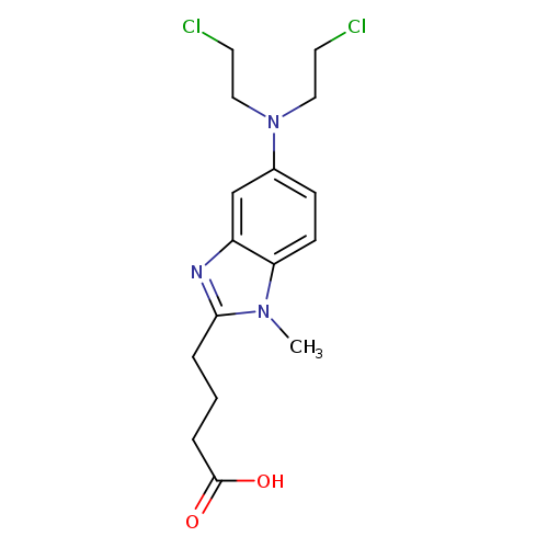 ClCCN(c1ccc2c(c1)nc(n2C)CCCC(=O)O)CCCl