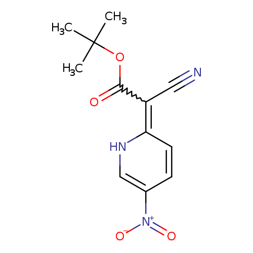 N#CC(=c1ccc(c[nH]1)[N+](=O)[O-])C(=O)OC(C)(C)C