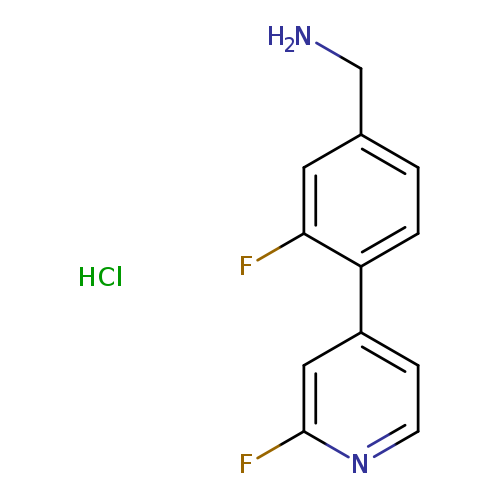 NCc1ccc(c(c1)F)c1ccnc(c1)F.Cl