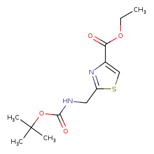 CCOC(=O)c1csc(n1)CNC(=O)OC(C)(C)C