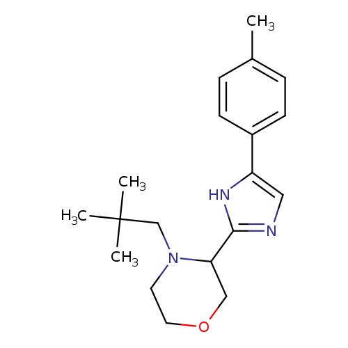 Cc1ccc(cc1)c1cnc([nH]1)C1COCCN1CC(C)(C)C