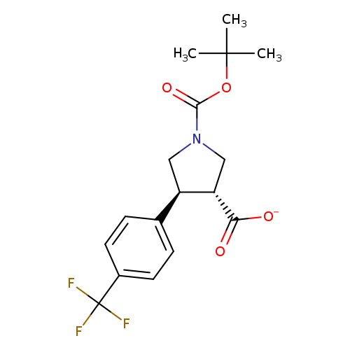 [O-]C(=O)[C@H]1CN(C[C@@H]1c1ccc(cc1)C(F)(F)F)C(=O)OC(C)(C)C