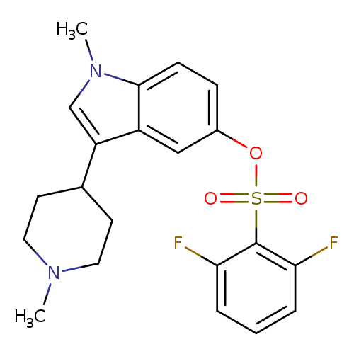 CN1CCC(CC1)c1cn(c2c1cc(cc2)OS(=O)(=O)c1c(F)cccc1F)C