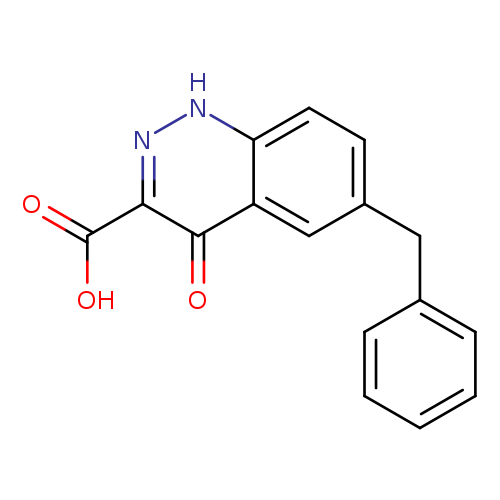 OC(=O)c1n[nH]c2c(c1=O)cc(cc2)Cc1ccccc1