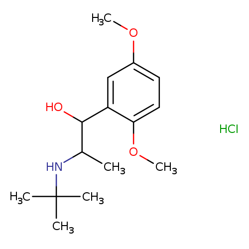 COc1ccc(cc1C(C(NC(C)(C)C)C)O)OC.Cl
