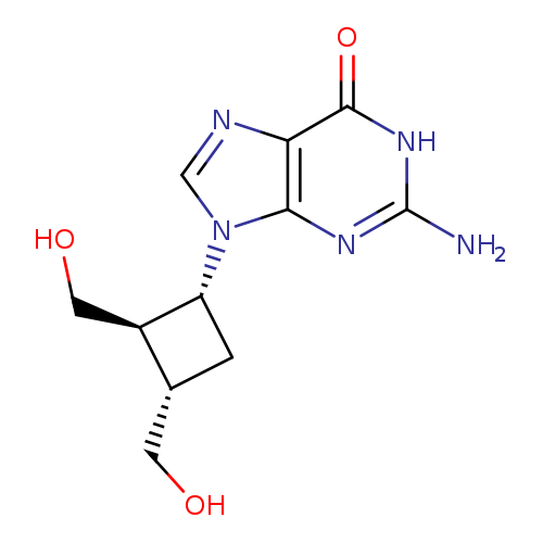 OC[C@@H]1[C@@H](CO)C[C@H]1n1cnc2c1nc(N)[nH]c2=O