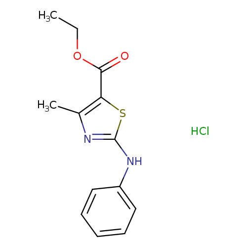CCOC(=O)c1sc(nc1C)Nc1ccccc1.Cl