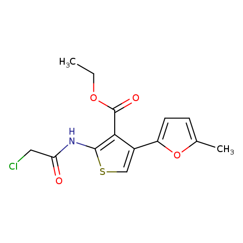 CCOC(=O)c1c(scc1c1ccc(o1)C)NC(=O)CCl