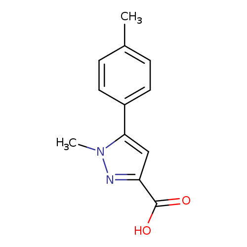 Cc1ccc(cc1)c1cc(nn1C)C(=O)O