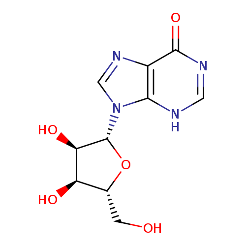 OC[C@H]1O[C@H]([C@@H]([C@@H]1O)O)n1cnc2c1[nH]cnc2=O