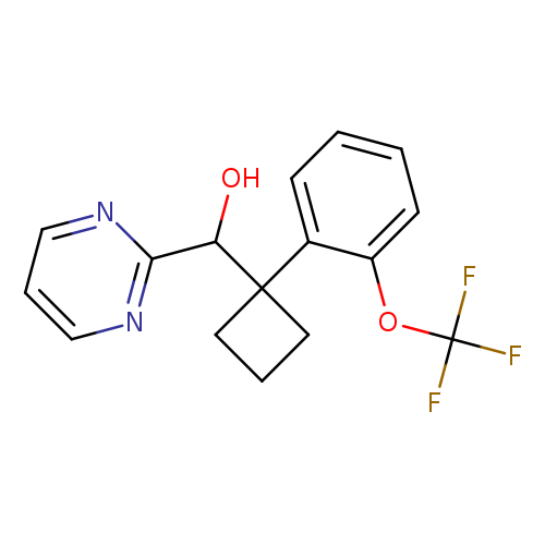 OC(C1(CCC1)c1ccccc1OC(F)(F)F)c1ncccn1