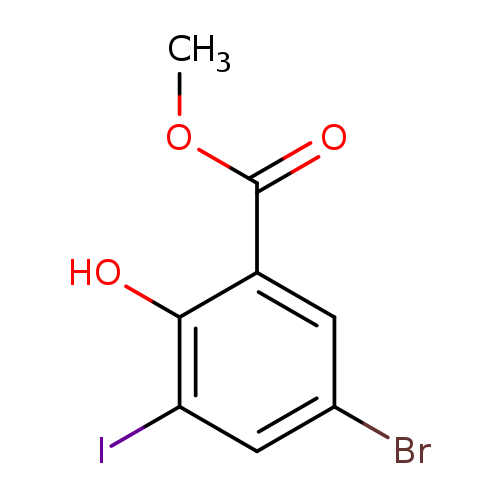 COC(=O)c1cc(Br)cc(c1O)I