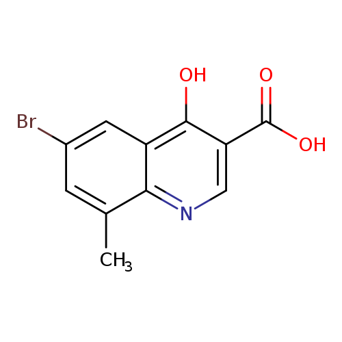 Brc1cc(C)c2c(c1)c(O)c(cn2)C(=O)O