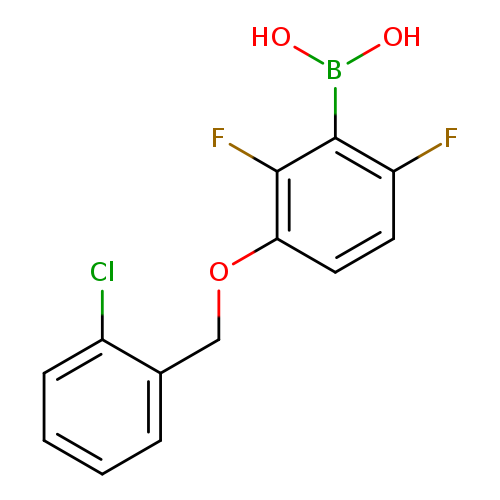 Clc1ccccc1COc1ccc(c(c1F)B(O)O)F