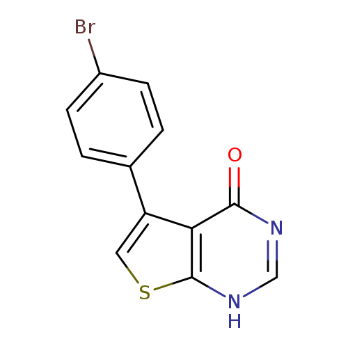 Brc1ccc(cc1)c1csc2c1c(=O)nc[nH]2