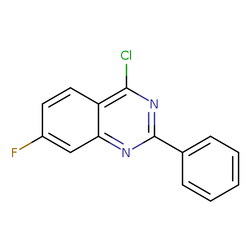 Fc1ccc2c(c1)nc(nc2Cl)c1ccccc1