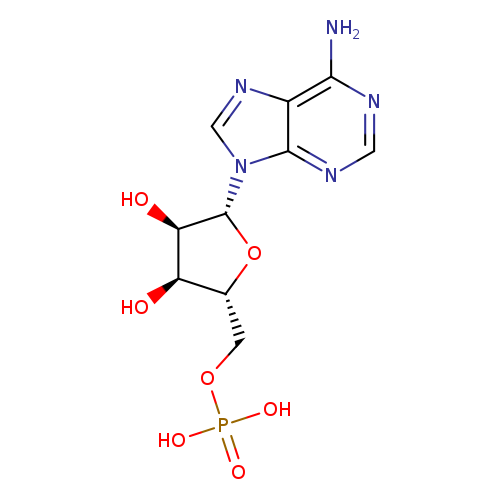 O[C@@H]1[C@H](O)[C@H](O[C@H]1n1cnc2c1ncnc2N)COP(=O)(O)O