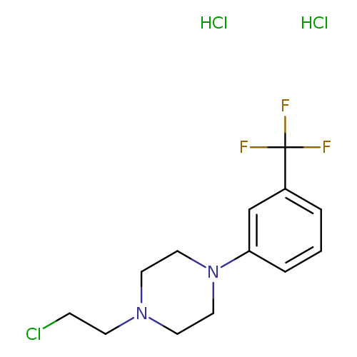 ClCCN1CCN(CC1)c1cccc(c1)C(F)(F)F.Cl.Cl