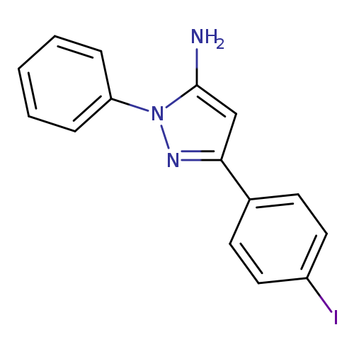 Ic1ccc(cc1)c1nn(c(c1)N)c1ccccc1
