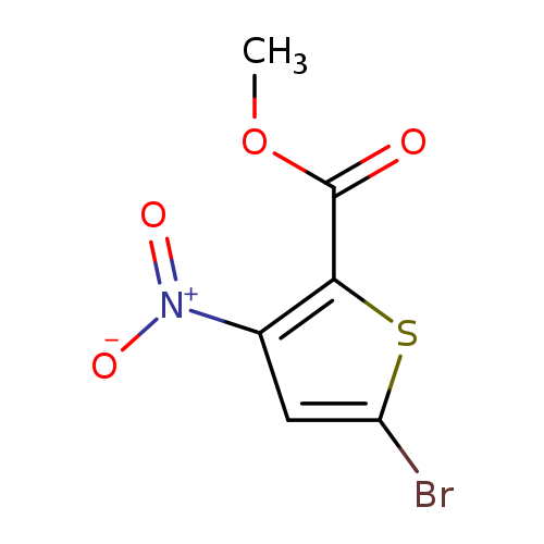 [O-][N+](=O)c1cc(sc1C(=O)OC)Br