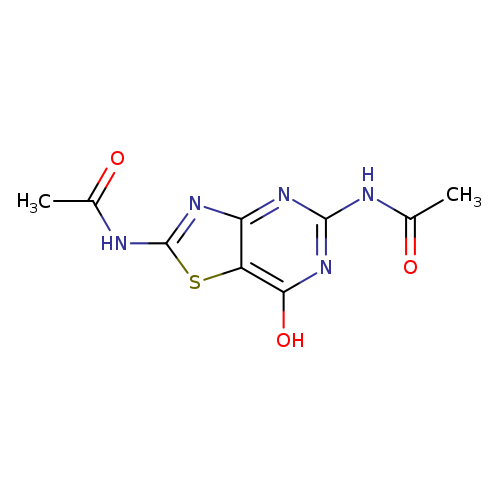 CC(=O)Nc1nc(O)c2c(n1)nc(s2)NC(=O)C