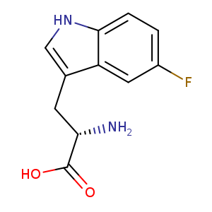 N[C@H](C(=O)O)Cc1c[nH]c2c1cc(F)cc2