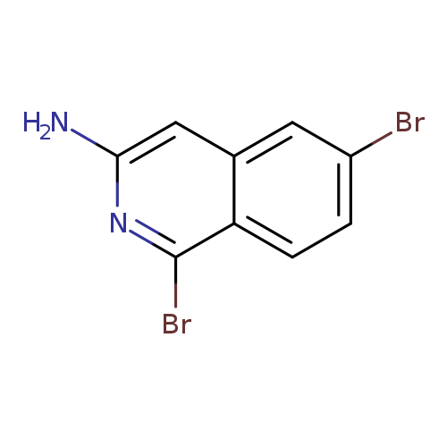 Brc1ccc2c(c1)cc(nc2Br)N