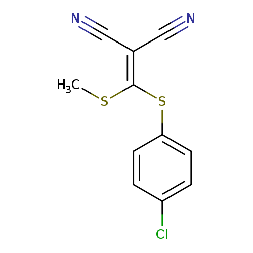 CSC(=C(C#N)C#N)Sc1ccc(cc1)Cl