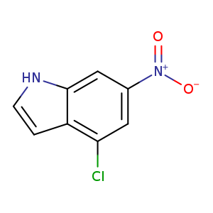 [O-][N+](=O)c1cc(Cl)c2c(c1)[nH]cc2