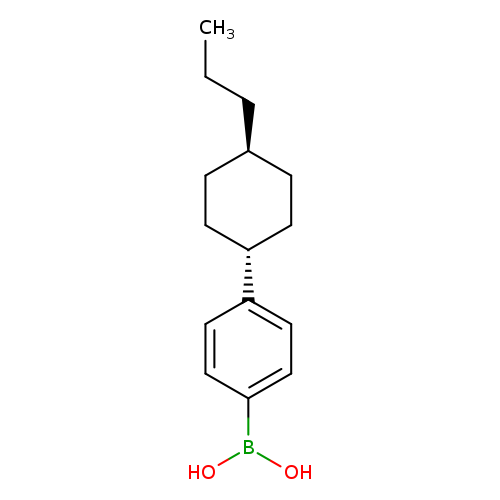 CCC[C@@H]1CC[C@H](CC1)c1ccc(cc1)B(O)O